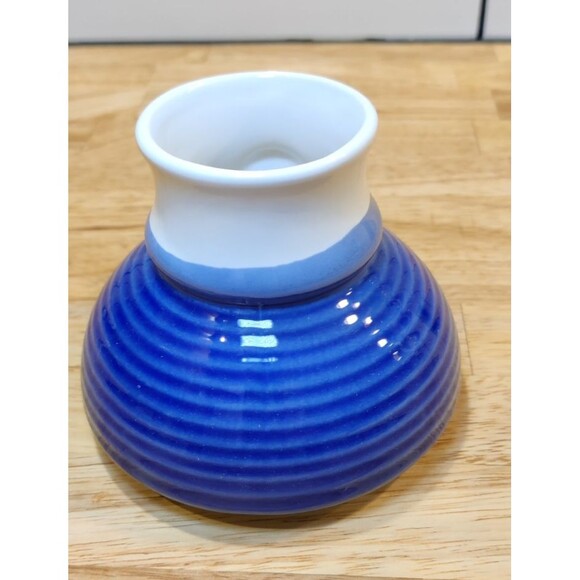 No Spill non slip Coffee Mug Pottery Ceram blue and white, Made in Taiwan Box - Picture 9 of 12